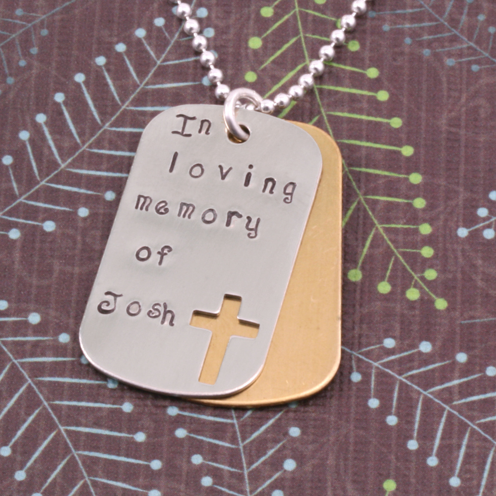 Metal Stamping Blanks Copper Medium Dog Tag with Cross, 29mm (1.14") x 16mm (.63"), 24g